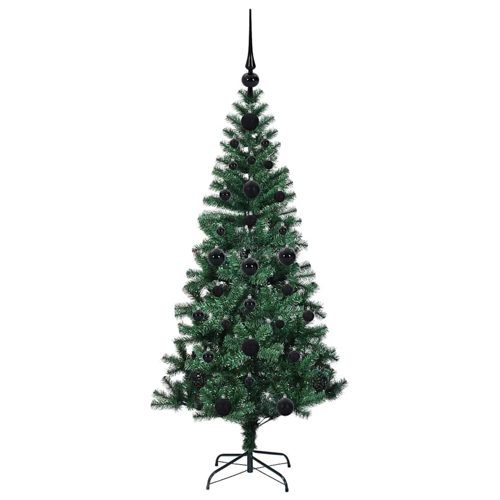 vidaXL Artificial Pre-lit Christmas Tree Green 120 cm PVC and Metal - 49781