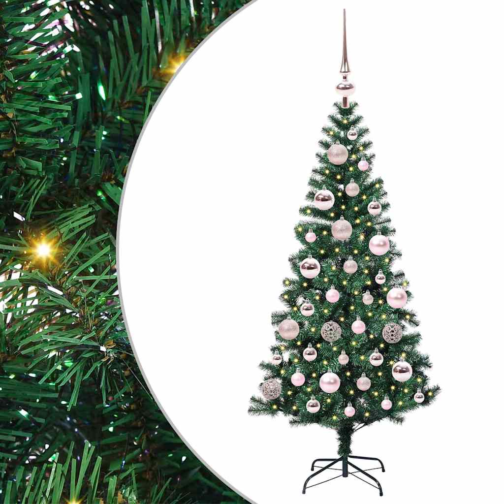 vidaXL Artificial Pre-lit Christmas Tree Green 120 cm PVC and Metal - 49786