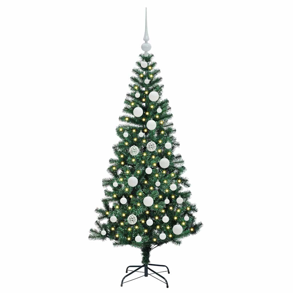 vidaXL Artificial Pre-lit Christmas Tree Green 120 cm PVC and Metal - 49797