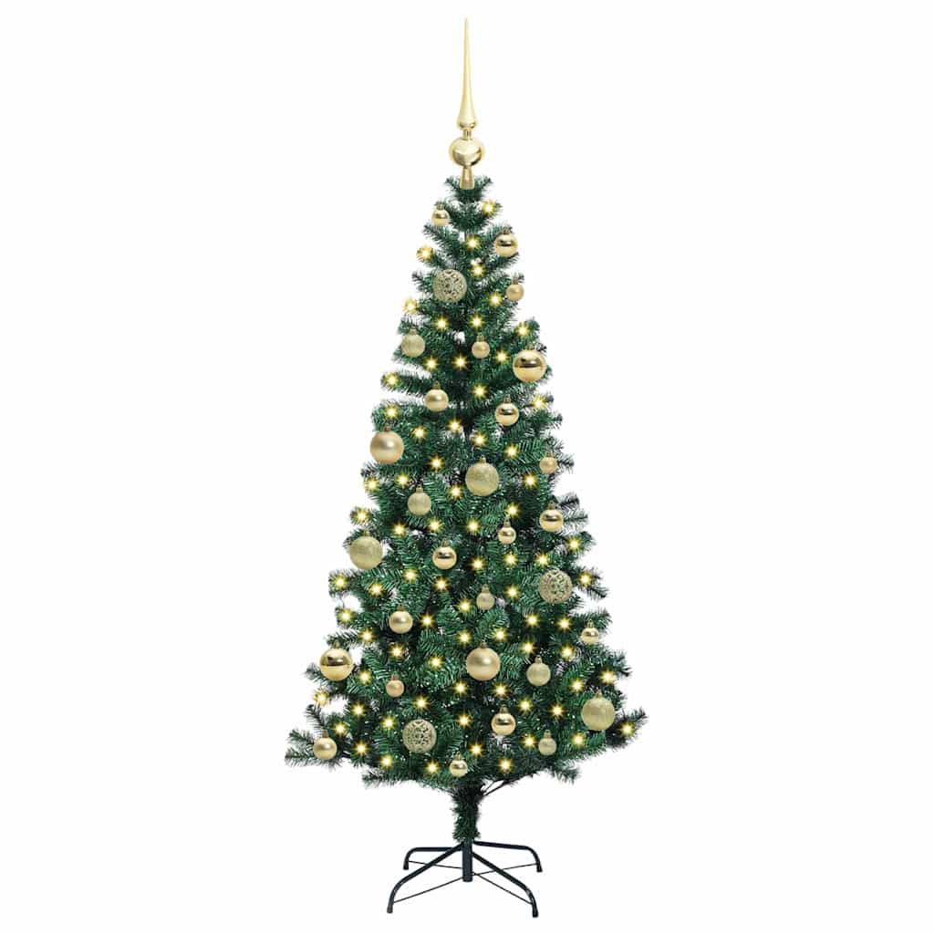 vidaXL Artificial Pre-lit Christmas Tree Green 120 cm PVC and Metal - 49802