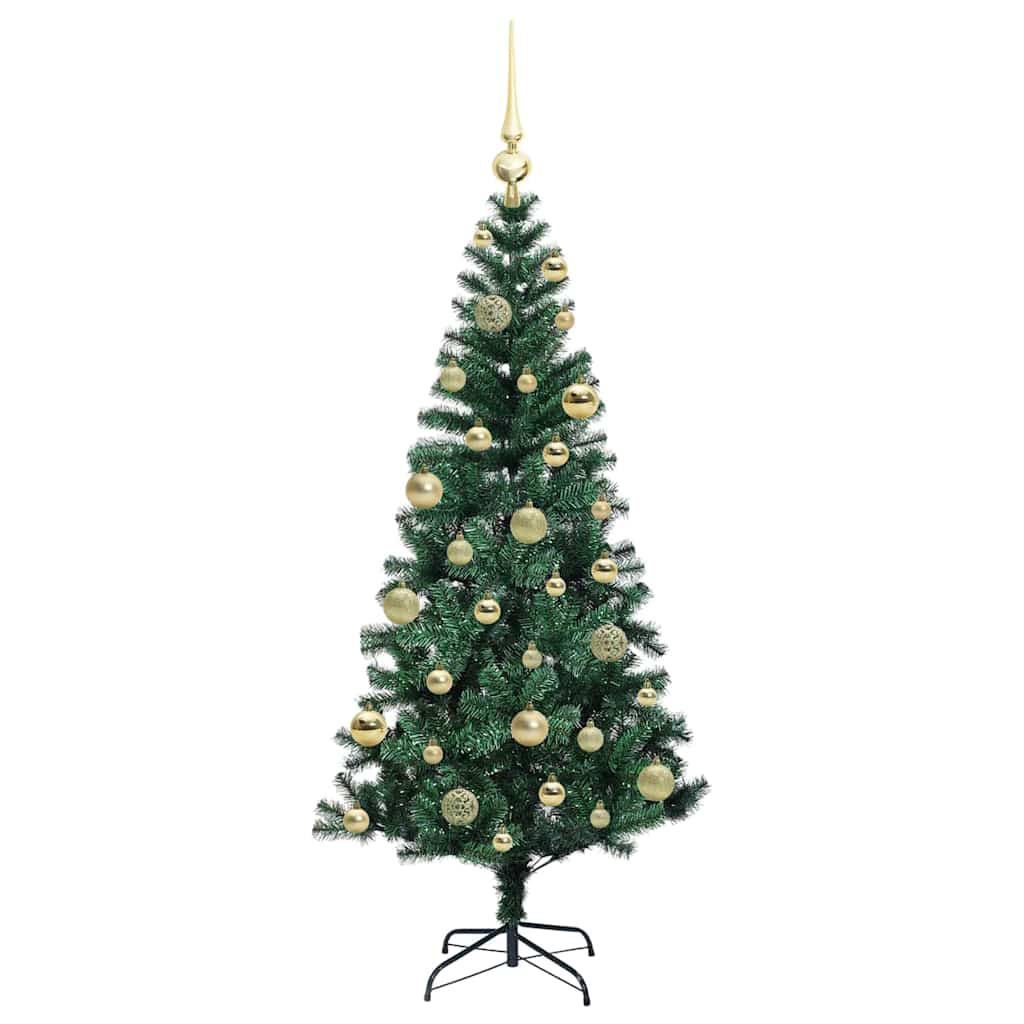 vidaXL Artificial Pre-lit Christmas Tree Green 120 cm PVC and Metal - 49802