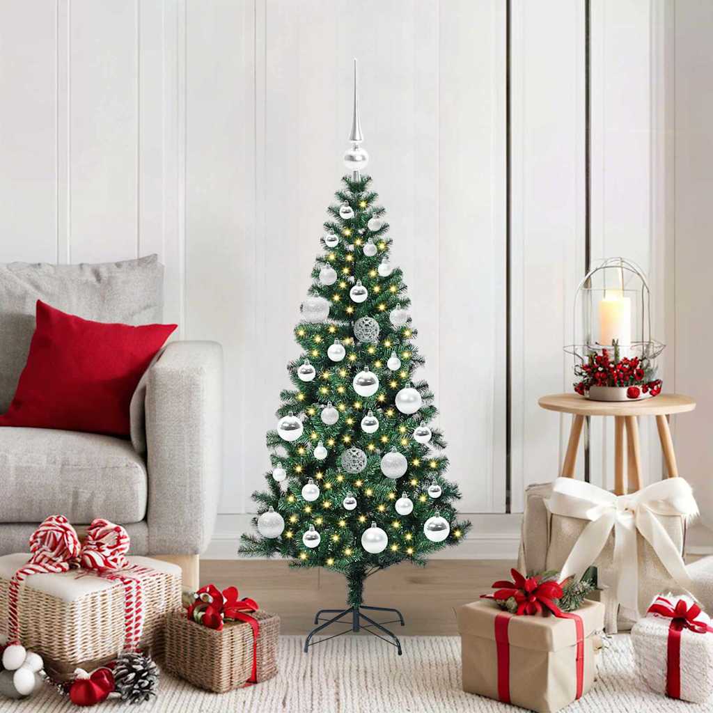 vidaXL Artificial Pre-lit Christmas Tree Green 120 cm PVC and Metal - 49804