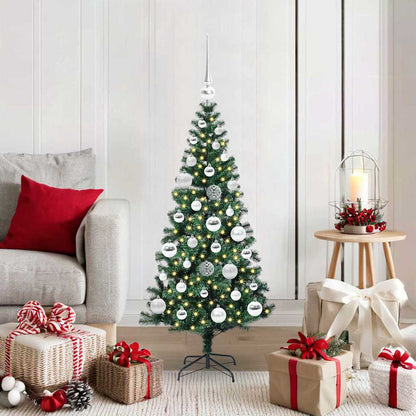 vidaXL Artificial Pre-lit Christmas Tree Green 120 cm PVC and Metal - 49804