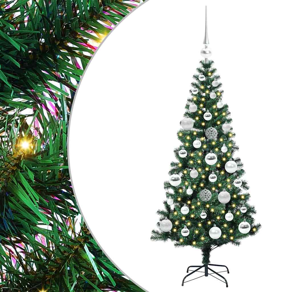 vidaXL Artificial Pre-lit Christmas Tree Green 120 cm PVC and Metal - 49804