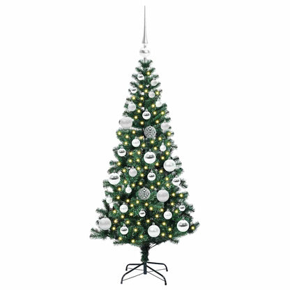 vidaXL Artificial Pre-lit Christmas Tree Green 120 cm PVC and Metal - 49804