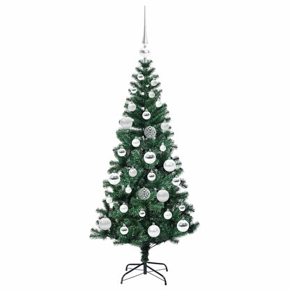 vidaXL Artificial Pre-lit Christmas Tree Green 120 cm PVC and Metal - 49804