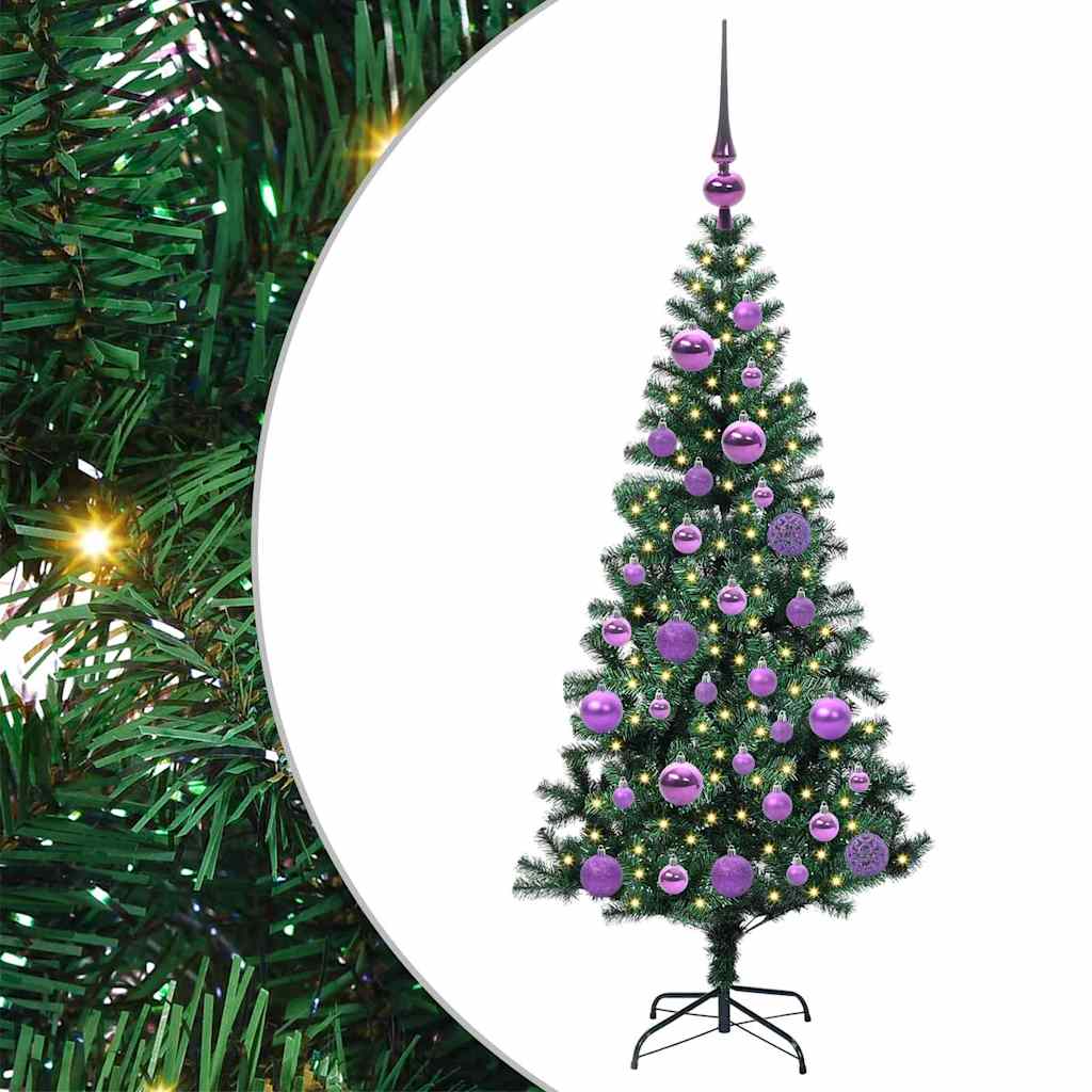 vidaXL Artificial Pre-lit Christmas Tree Green 120 cm PVC and Metal - 49808