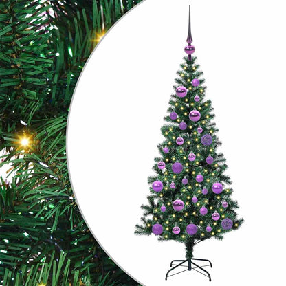 vidaXL Artificial Pre-lit Christmas Tree Green 120 cm PVC and Metal - 49808