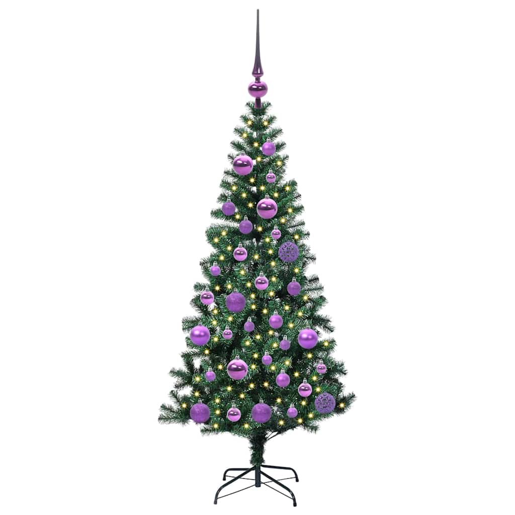 vidaXL Artificial Pre-lit Christmas Tree Green 120 cm PVC and Metal - 49808