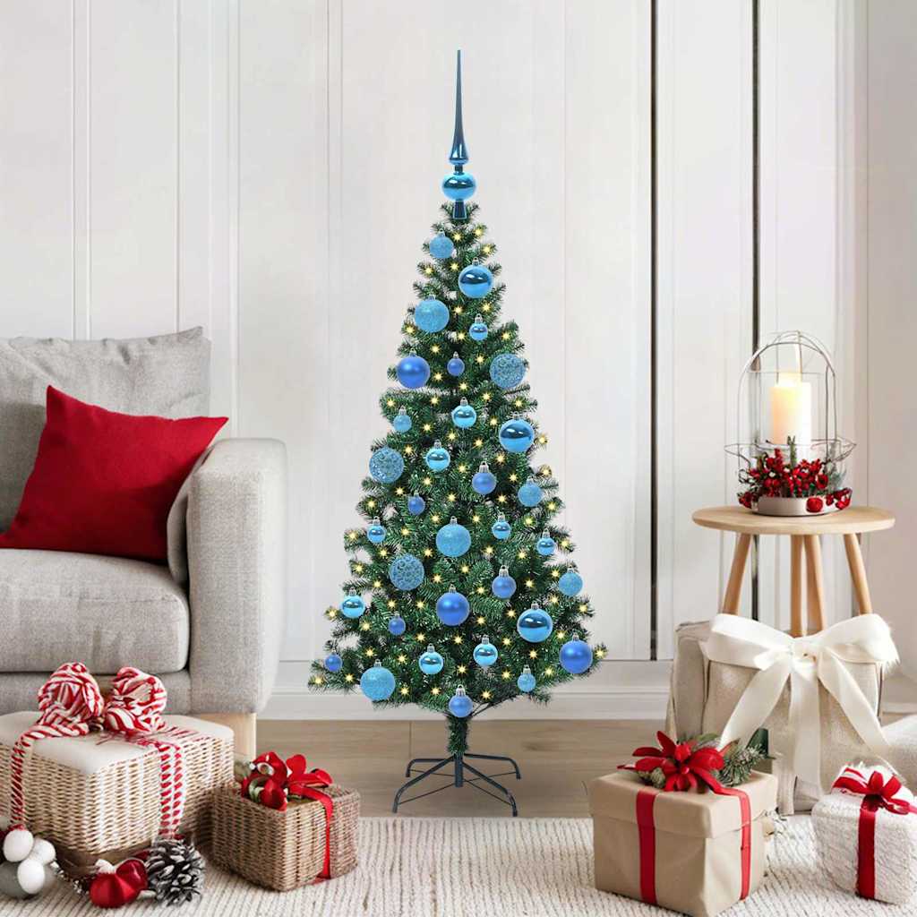 vidaXL Artificial Pre-lit Christmas Tree Green 120 cm PVC and Metal - 49821