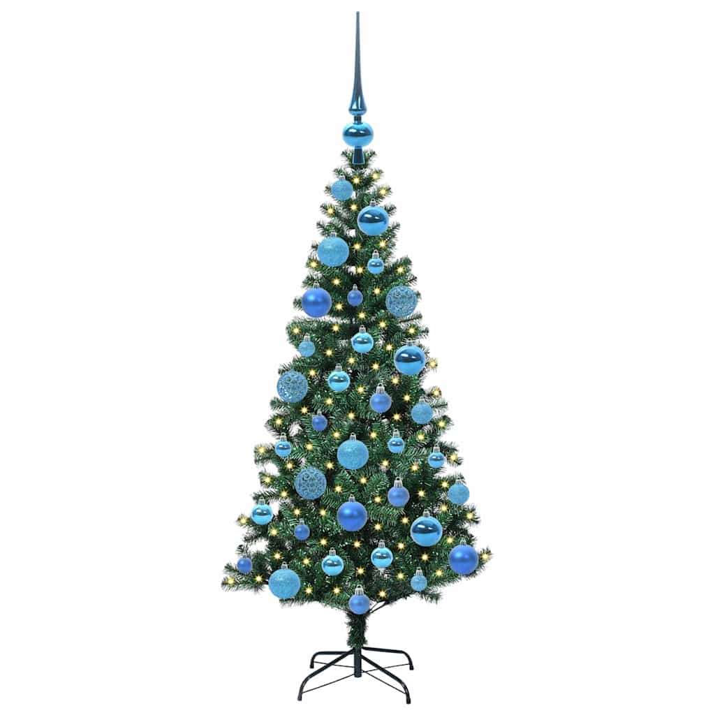 vidaXL Artificial Pre-lit Christmas Tree Green 120 cm PVC and Metal - 49821