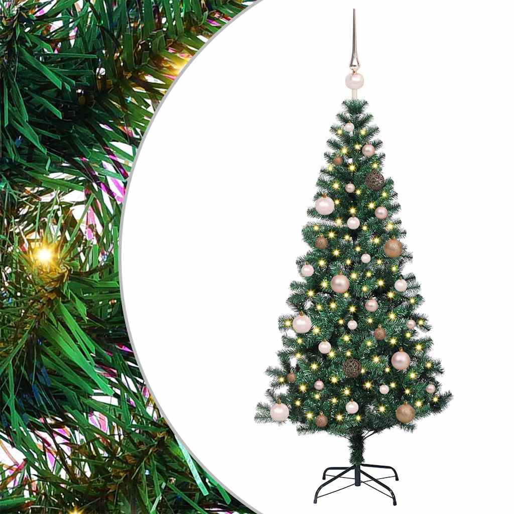 vidaXL Artificial Pre-lit Christmas Tree Green 150 cm PVC and Metal - 49846