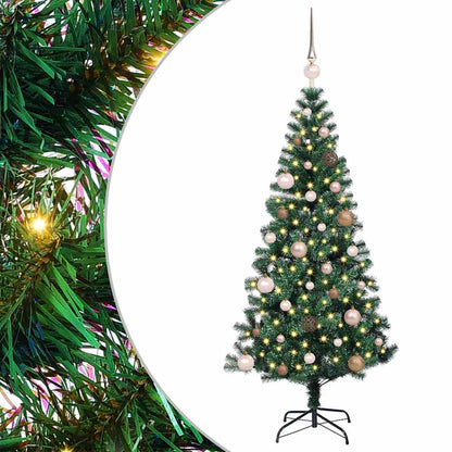 vidaXL Artificial Pre-lit Christmas Tree Green 150 cm PVC and Metal - 49846