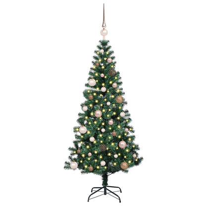 vidaXL Artificial Pre-lit Christmas Tree Green 150 cm PVC and Metal - 49846