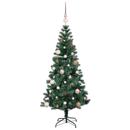 vidaXL Artificial Pre-lit Christmas Tree Green 150 cm PVC and Metal - 49846