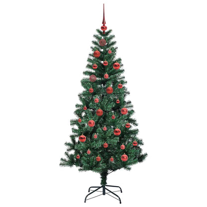 vidaXL Artificial Pre-lit Christmas Tree Green 150 cm PVC and Metal - 49855
