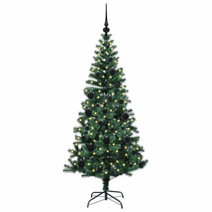 vidaXL Artificial Pre-lit Christmas Tree Green 150 cm PVC and Metal - 49862