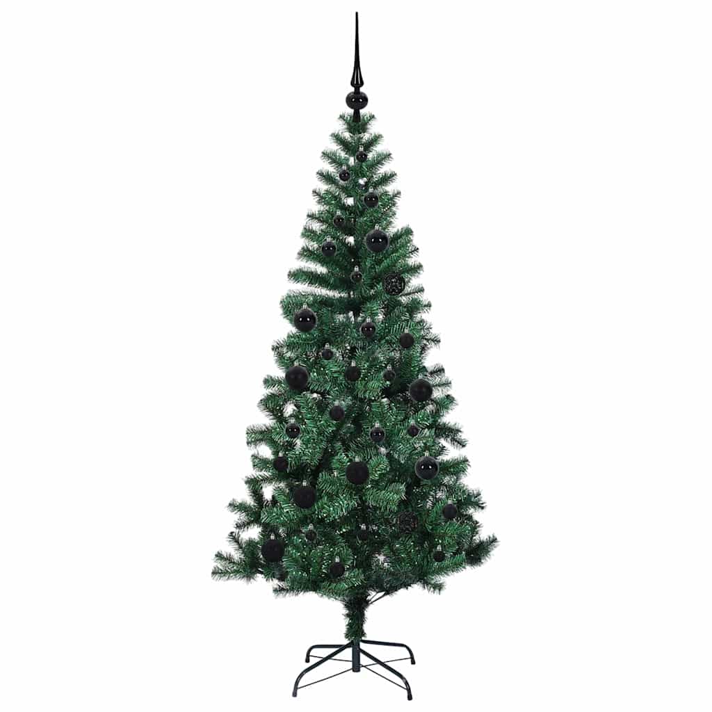 vidaXL Artificial Pre-lit Christmas Tree Green 150 cm PVC and Metal - 49862