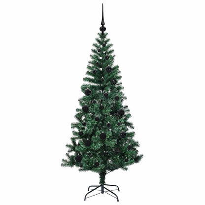 vidaXL Artificial Pre-lit Christmas Tree Green 150 cm PVC and Metal - 49862