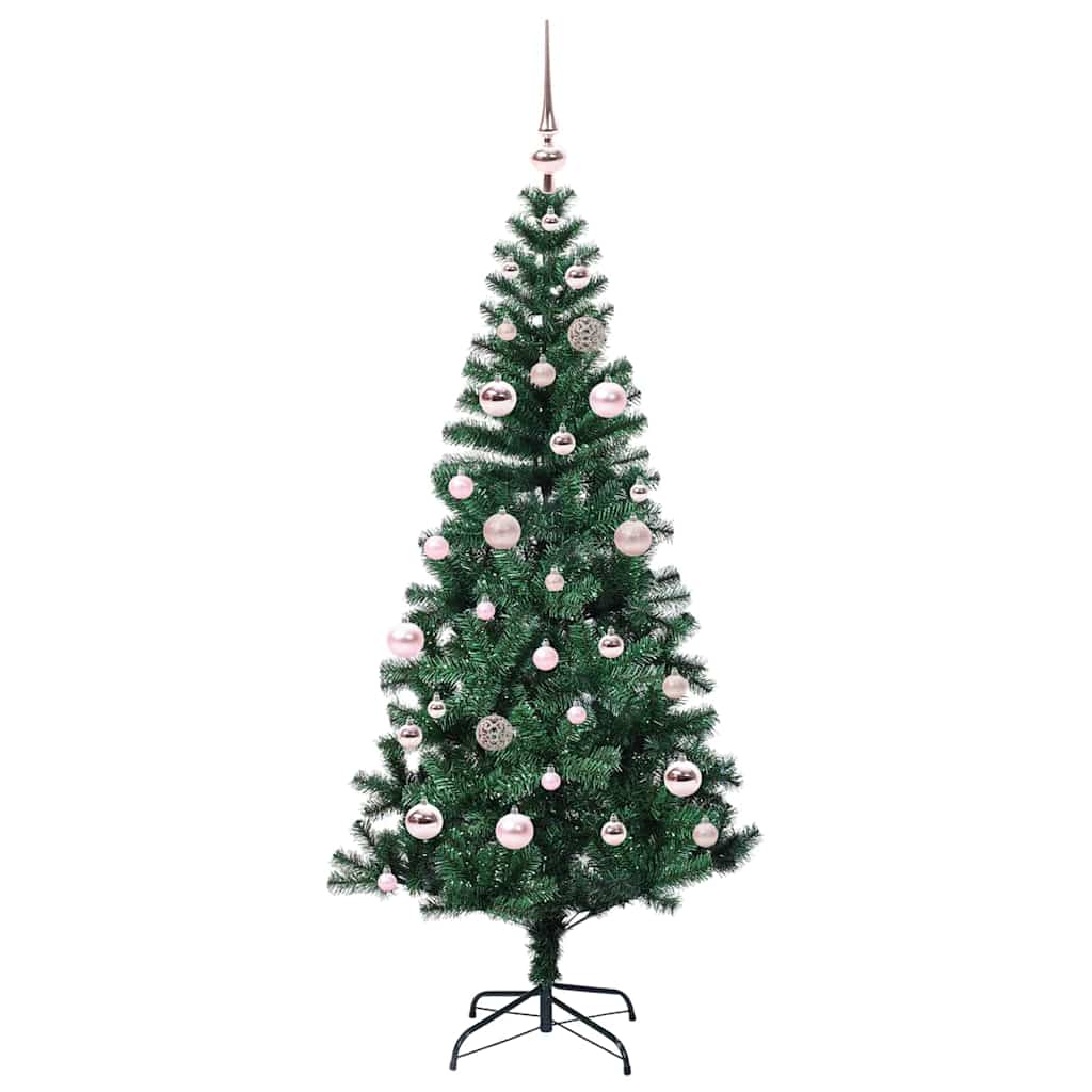 vidaXL Artificial Pre-lit Christmas Tree Green 150 cm PVC and Metal - 49863