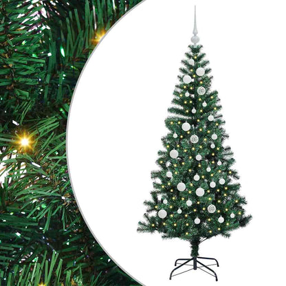 vidaXL Artificial Pre-lit Christmas Tree Green 150 cm PVC and Metal - 49865