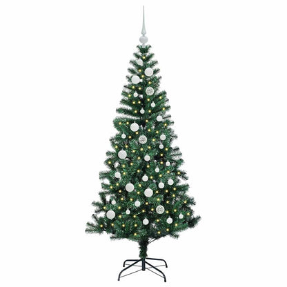 vidaXL Artificial Pre-lit Christmas Tree Green 150 cm PVC and Metal - 49865
