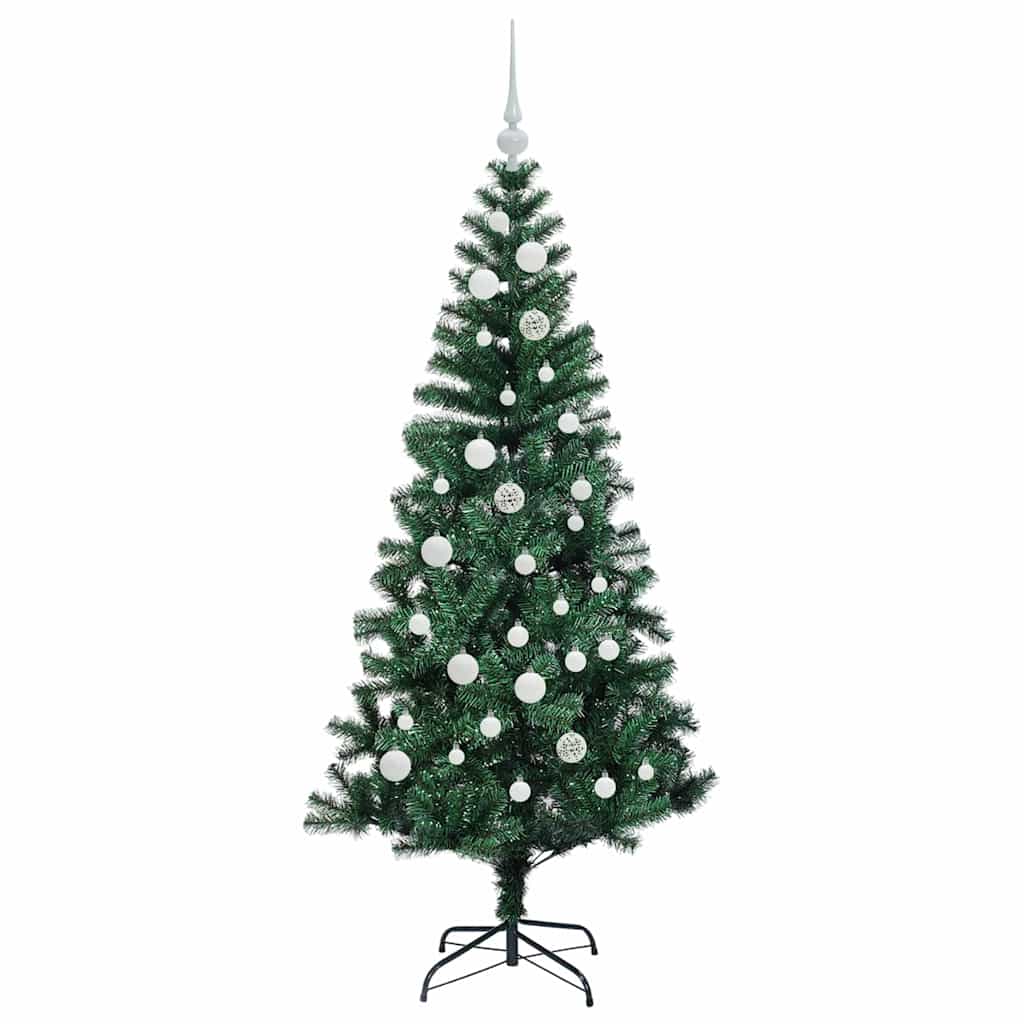 vidaXL Artificial Pre-lit Christmas Tree Green 150 cm PVC and Metal - 49865