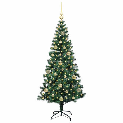 vidaXL Artificial Pre-lit Christmas Tree Green 150 cm PVC and Metal - 49876