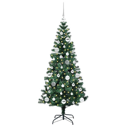 vidaXL Artificial Pre-lit Christmas Tree Green 150 cm PVC and Metal - 49883