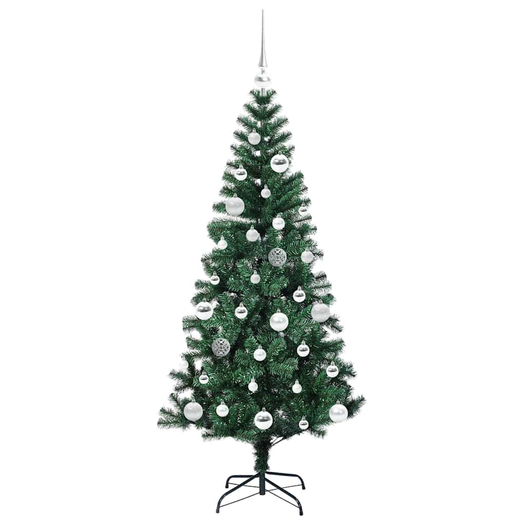 vidaXL Artificial Pre-lit Christmas Tree Green 150 cm PVC and Metal - 49883