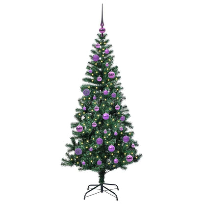 vidaXL Artificial Pre-lit Christmas Tree Green 150 cm PVC and Metal - 49896