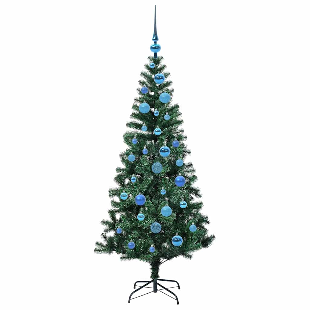 vidaXL Artificial Pre-lit Christmas Tree Green 150 cm PVC and Metal - 49907