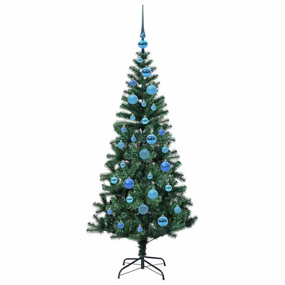 vidaXL Artificial Pre-lit Christmas Tree Green 150 cm PVC and Metal - 49907