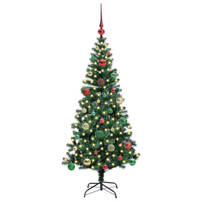 vidaXL Artificial Pre-lit Christmas Tree Green 150 cm PVC and Metal - 49920