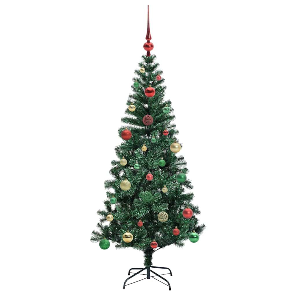 vidaXL Artificial Pre-lit Christmas Tree Green 150 cm PVC and Metal - 49920