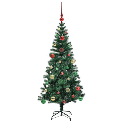 vidaXL Artificial Pre-lit Christmas Tree Green 150 cm PVC and Metal - 49920