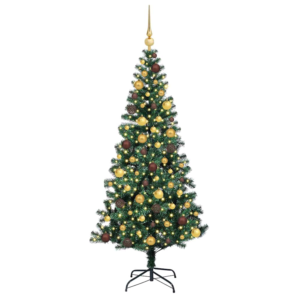 vidaXL Artificial Pre-lit Christmas Tree Green 180 cm PVC and Metal - 49946