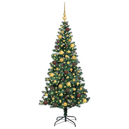 vidaXL Artificial Pre-lit Christmas Tree Green 180 cm PVC and Metal - 49946