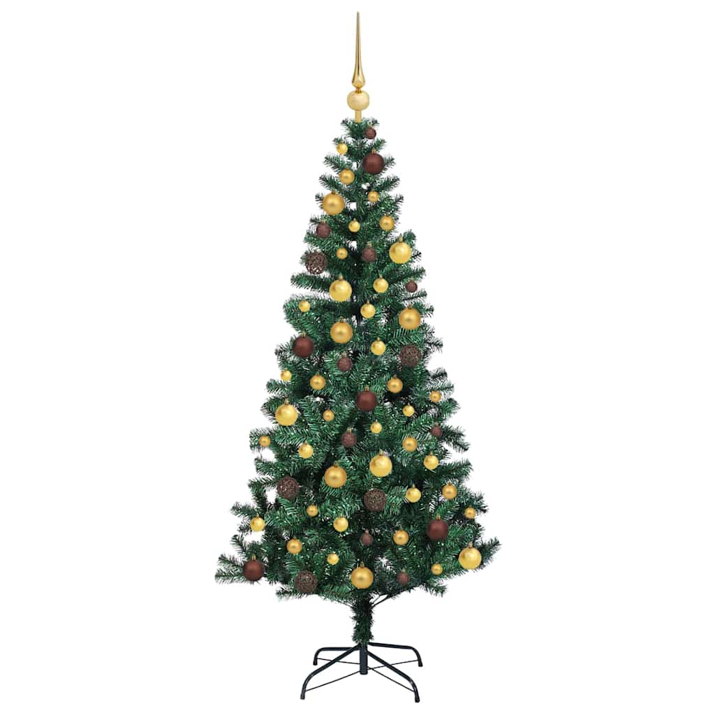 vidaXL Artificial Pre-lit Christmas Tree Green 180 cm PVC and Metal - 49946