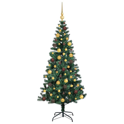 vidaXL Artificial Pre-lit Christmas Tree Green 180 cm PVC and Metal - 49946