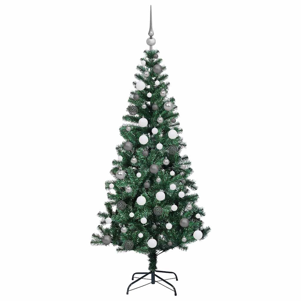vidaXL Artificial Pre-lit Christmas Tree Green 180 cm PVC and Metal - 49959