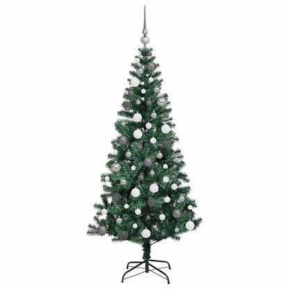 vidaXL Artificial Pre-lit Christmas Tree Green 180 cm PVC and Metal - 49959