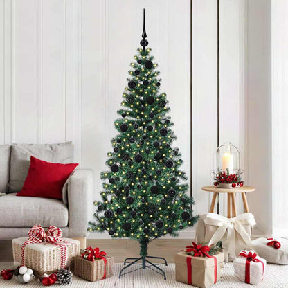vidaXL Artificial Pre-lit Christmas Tree Green 180 cm PVC and Metal - 49963
