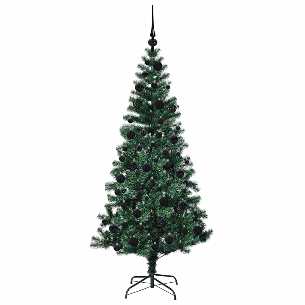 vidaXL Artificial Pre-lit Christmas Tree Green 180 cm PVC and Metal - 49963