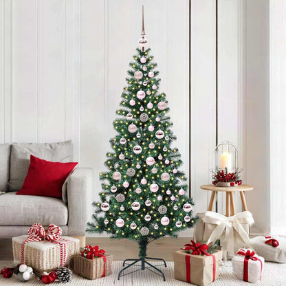 vidaXL Artificial Pre-lit Christmas Tree Green 180 cm PVC and Metal - 49972