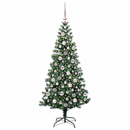 vidaXL Artificial Pre-lit Christmas Tree Green 180 cm PVC and Metal - 49972