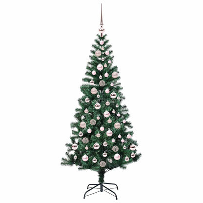 vidaXL Artificial Pre-lit Christmas Tree Green 180 cm PVC and Metal - 49972