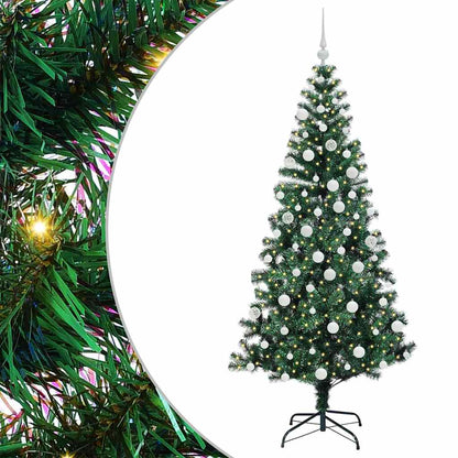 vidaXL Artificial Pre-lit Christmas Tree Green 180 cm PVC and Metal - 49975
