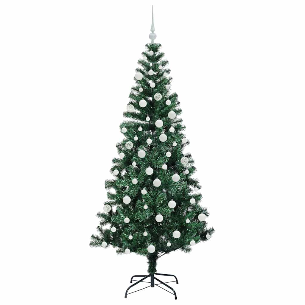 vidaXL Artificial Pre-lit Christmas Tree Green 180 cm PVC and Metal - 49975