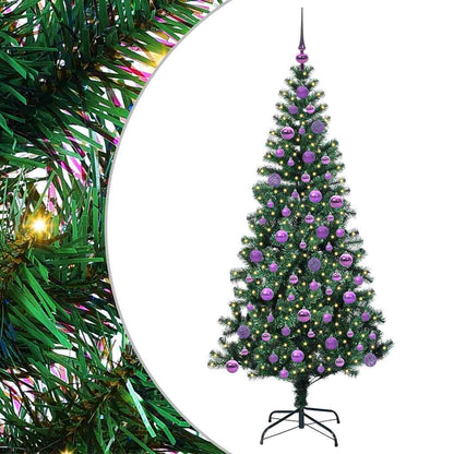 vidaXL Artificial Pre-lit Christmas Tree Green 180 cm PVC and Metal - 49982